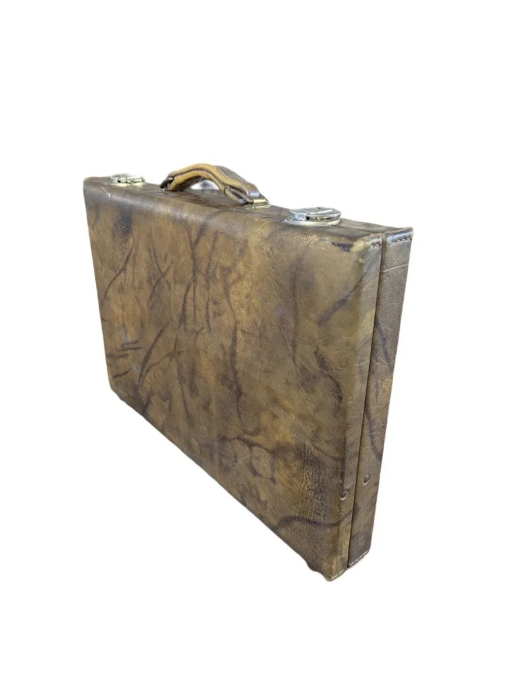 Vintage Faux Leather Locking Briefcase